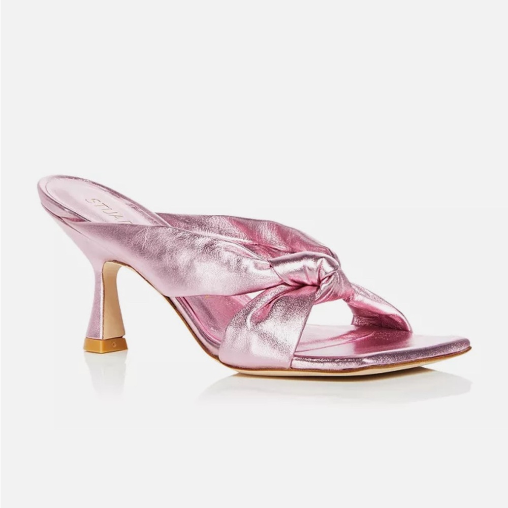 Stuart Weitzman Metallic Pink Heeled Sandals